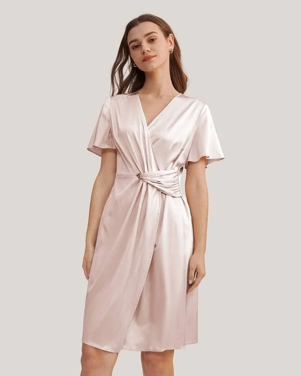 Silk Blend Elegance Midi Dress